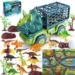 Enbaoxin Dinosaurier-Transporter Kinderspielzeug Set Jungen Puzzle Simulation Tyrannosaurus Rex