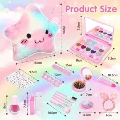 Enbaoxin Kinderschminkspielzeug-Set Kinderschminkset Mädchen Mit Schminkkoffer, Kindermädchen Plüschtasche Kinderschminkspielzeug Geschenk Für Mädchen 3 5 8 Jahre -Enbaoxin Verkaufsgeschäft 30180782 06