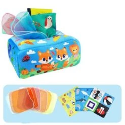 Enbaoxin Spielzeugbuch Für Die Frühe Bildung Von Babys Unzerbrechliche Taschentuchbox Zum Pumpen Von Papierspielzeug Für Babys