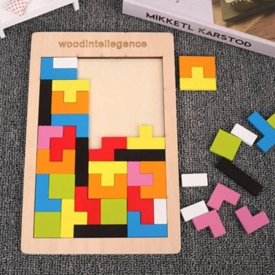 Enbaoxin Kreativspielzeuge 40 Stück Tetris Tangram Holzpuzzles Didaktisches Lernspielzeug Intelligenz Pädagigisches Spielzeug Für Kinder Ab 3 Jahre(18*28cm) 2 Enbaoxin Kreativspielzeuge 40 Stück Tetris Tangram Holzpuzzles Didaktisches Lernspielzeug Intelligenz Pädagigisches Spielzeug Für Kinder Ab 3 Jahre(18*28cm) – Bild 2