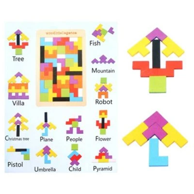 Enbaoxin Kreativspielzeuge 40 Stück Tetris Tangram Holzpuzzles Didaktisches Lernspielzeug Intelligenz Pädagigisches Spielzeug Für Kinder Ab 3 Jahre(18*28cm) 3 Enbaoxin Kreativspielzeuge 40 Stück Tetris Tangram Holzpuzzles Didaktisches Lernspielzeug Intelligenz Pädagigisches Spielzeug Für Kinder Ab 3 Jahre(18*28cm) – Bild 3
