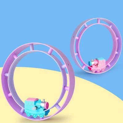 Enbaoxin Purzelbahn Rundschienenzug Kinder Aufziehbarer Cartoon-Spielzeugtriebwagen 4 Enbaoxin Purzelbahn Rundschienenzug Kinder Aufziehbarer Cartoon-Spielzeugtriebwagen – Bild 4