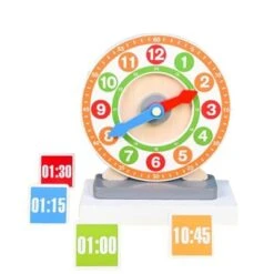 Enbaoxin Lehrmittel Für Die Zeiterfassung Von Kindern Holzuhr Für Kinder