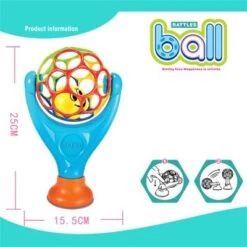 Enbaoxin Baby Rasseln Weiche Hand Glocke Greifen Loch Ball Spiel Beißring Spielzeug Entwicklung Intelligenz Pädagogisches Spielzeug Für Kinder