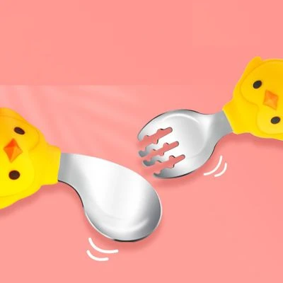 Enbaoxin Kinder Geschirr Edelstahl Löffel Gabel Besteck Baby Fütterung Küchen Geschirr Lieferungen 4 Enbaoxin Kinder Geschirr Edelstahl Löffel Gabel Besteck Baby Fütterung Küchen Geschirr Lieferungen – Bild 4