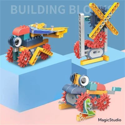 Enbaoxin DIY Elektrische Wissenschafts Bildung Große Partikel Baustein Spielzeug Bauklötze Mechanisches Getriebe Kinderpuzzle Manuelle Montage 4 Enbaoxin DIY Elektrische Wissenschafts Bildung Große Partikel Baustein Spielzeug Bauklötze Mechanisches Getriebe Kinderpuzzle Manuelle Montage – Bild 4