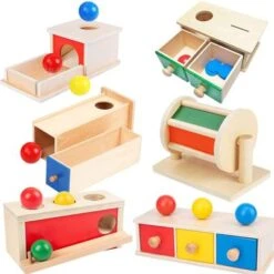 Enbaoxin Hölzerne Ballpresse Tisch Wissenschaft Und Bildung Spielzeug Schublade Spiel Hand-Auge-Koordination Holzspielzeug -Enbaoxin Verkaufsgeschäft 30586006 03