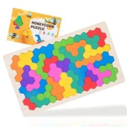 Enbaoxin Puzzle Spielzeug Kinder Pädagogische Frühes Lernen Hands-on Gehirn Wabe Kreatives Puzzle Holzspielzeug