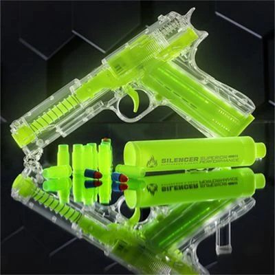 Enbaoxin Leuchtende Muschelauswurf-Soft-Bullet Spielzeug Pistolen Kinder Pistole Fluoreszierende Pistole 5 Enbaoxin Leuchtende Muschelauswurf-Soft-Bullet Spielzeug Pistolen Kinder Pistole Fluoreszierende Pistole – Bild 5