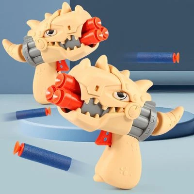 Enbaoxin Dinosaurier Kleine Pistole Schwamm Weiches Hüpfspielzeug Drei-Loch Soft Bullet Gun Kinderspielzeug 3 Enbaoxin Dinosaurier Kleine Pistole Schwamm Weiches Hüpfspielzeug Drei-Loch Soft Bullet Gun Kinderspielzeug – Bild 3