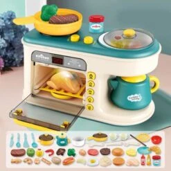 Enbaoxin 47Stk Multifunktions-Frühstücksmaschine Kindergeschirr Mini-Simulierte Frühstücksmaschine Spielzeug Für Kinder