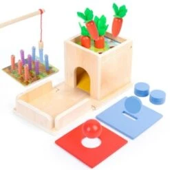 Enbaoxin Multifunktionale 4-in-1-Intelligenzbox Multifunktionale Spielbox Aus Holz