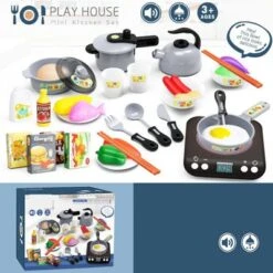 Enbaoxin Kindersimulation Induktionsherd Spielzeug Kinderspielzeug Für Die Elektrische Küche Mit Licht Und Musik