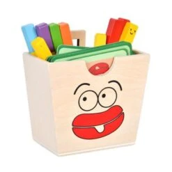 Enbaoxin Kindersimulation Holzspielzeug Fast Food Pommes Frites Pommes Frites Matching-Spiel Kinderküche Spielzeug