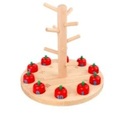 Enbaoxin Lustiges Apfelpflückspiel Kinderfrüherziehung Holzspielzeug