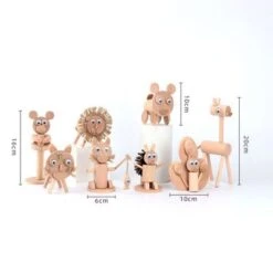 Enbaoxin 4Stk Kinder Diy Tier Hölzerne Stück Hölzerne Post Spielzeug -Enbaoxin Verkaufsgeschäft 31065837 03