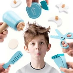Enbaoxin Anziehspielzeug Aus Holz Pflegeset Hölzerne Simulation Kinderfriseur Set -Enbaoxin Verkaufsgeschäft 31117836 04