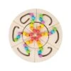 Enbaoxin Drehscheibe Aus Holz Kinderspielzeug Tischspiel Farbwahrnehmungs-Labyrinth Mit Rollendem Ball