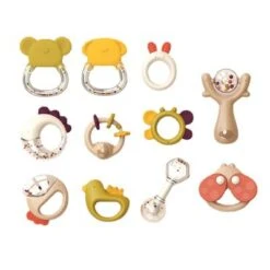 Enbaoxin Handrassel Beißring Neugeborenes Babyspielzeug Handrassel Neugeborenes Babyspielzeug