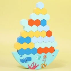 Enbaoxin Eltern-Kind-interaktive, Lustige Und Lehrreiche Spielzeugspiele Kinderspielzeug Aus Stapelnden Holzblöcken -Enbaoxin Verkaufsgeschäft 31390844 05